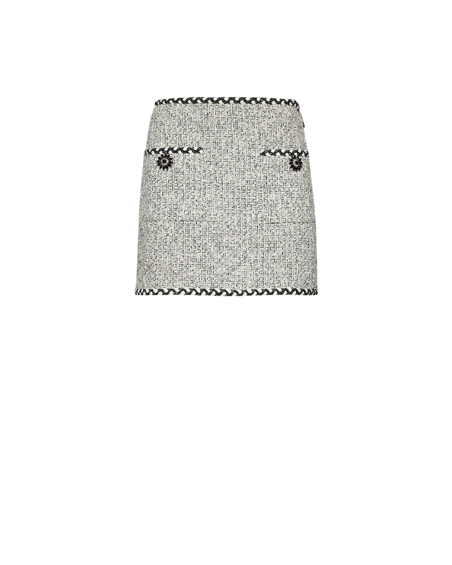 1SH0508-094 [SILVIAN HEACH] Miniskirt Ventu Chalk/Blk #GPP26253MG (EU)