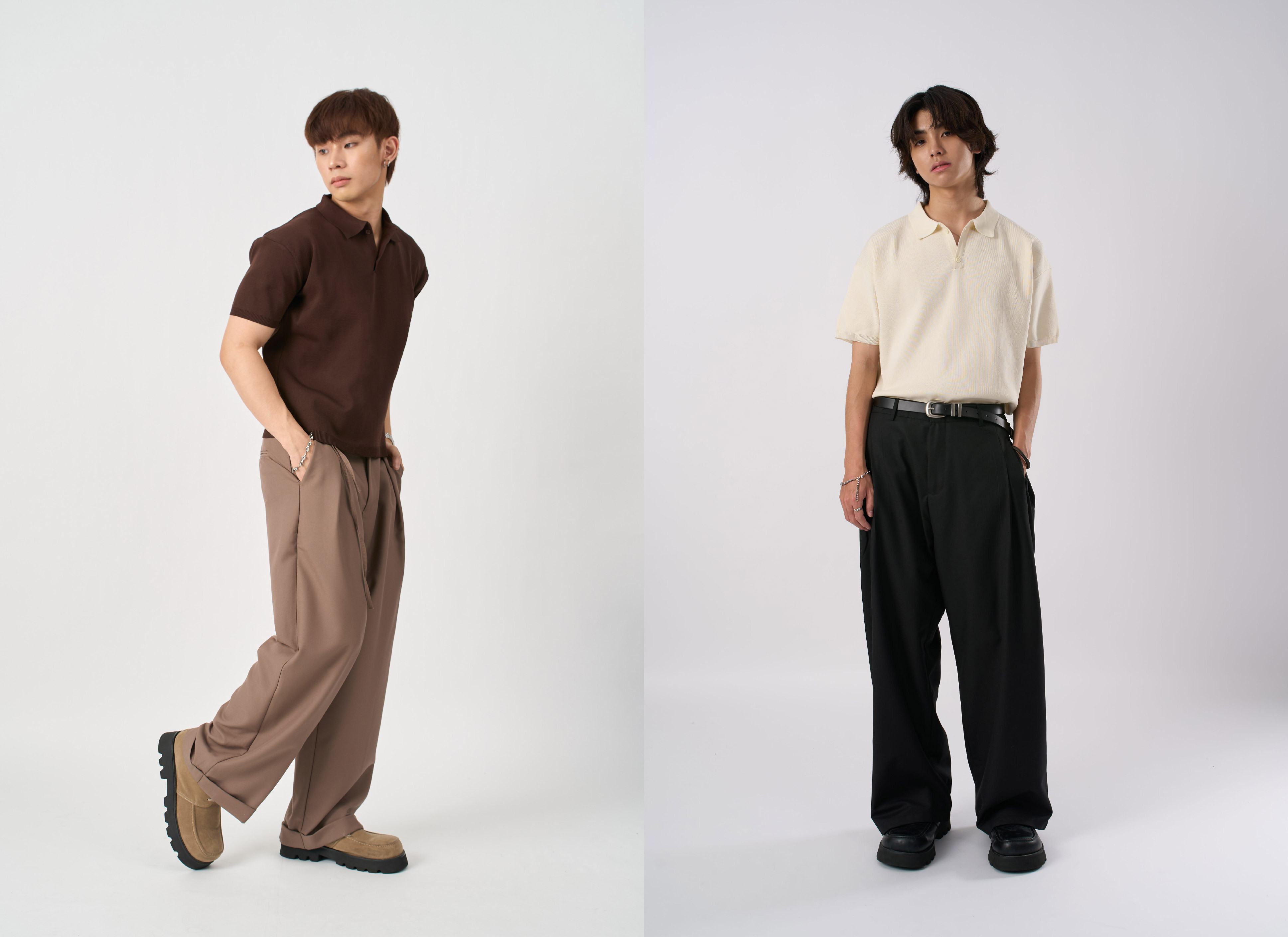 MOOS,韓系,polo衫,穿搭,韓國,男生穿搭,西裝褲,OOTD,直筒褲,闊腿褲