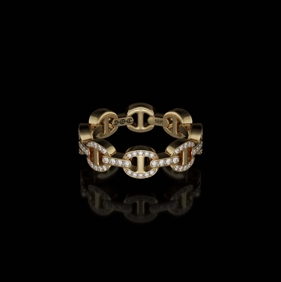 HB002D DAME TRI-LINK ANTIQUATED - 18K GOLD