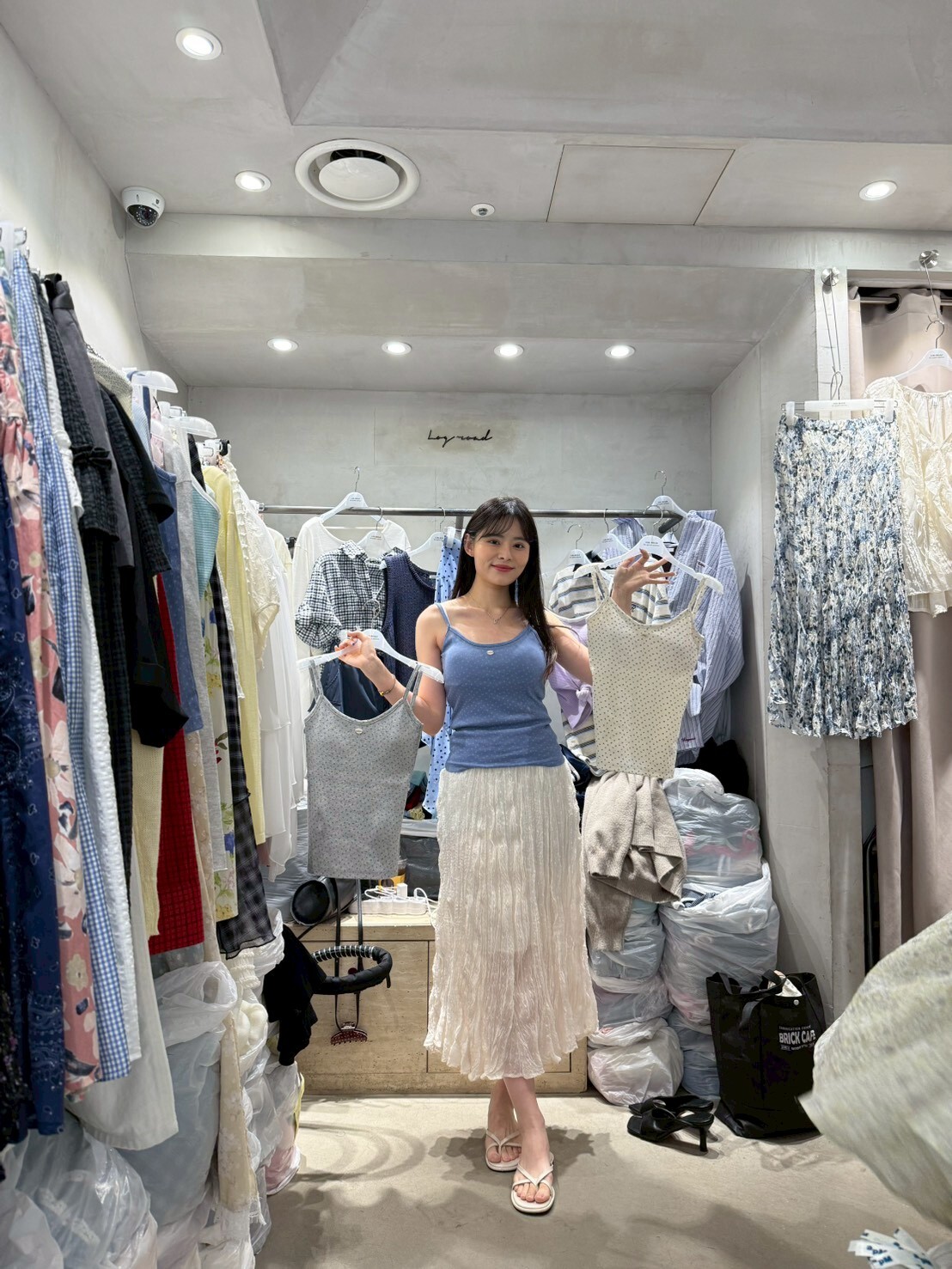 LR6255 遮副乳露背碎花吊帶Bra Top