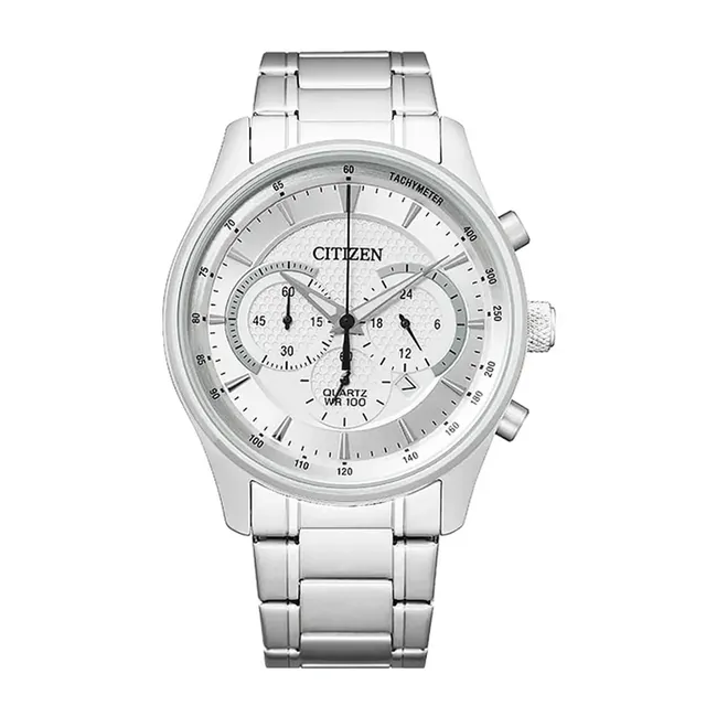 【CITIZEN 星辰】經典商務 真三眼 計時 日期 夜光 不鏽鋼 手錶 AN8190-51A