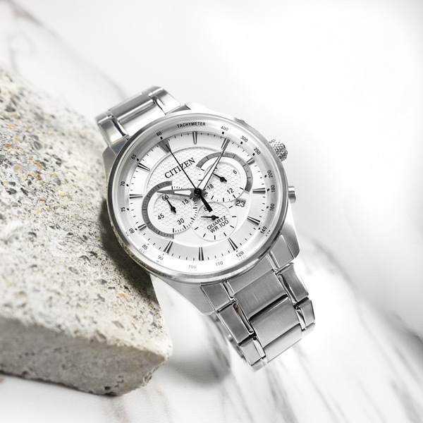【CITIZEN 星辰】經典商務 真三眼 計時 日期 夜光 不鏽鋼 手錶 AN8190-51A