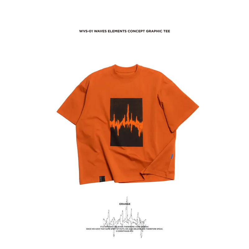 WVS-01 Waves Elements Concept Graphic TEE - Orange