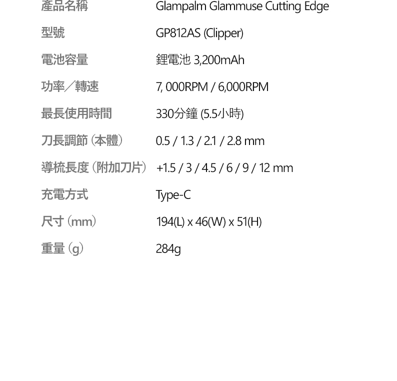 Glampalm GP812AS 充電式理髮器組｜Clipper + Trimmer-14