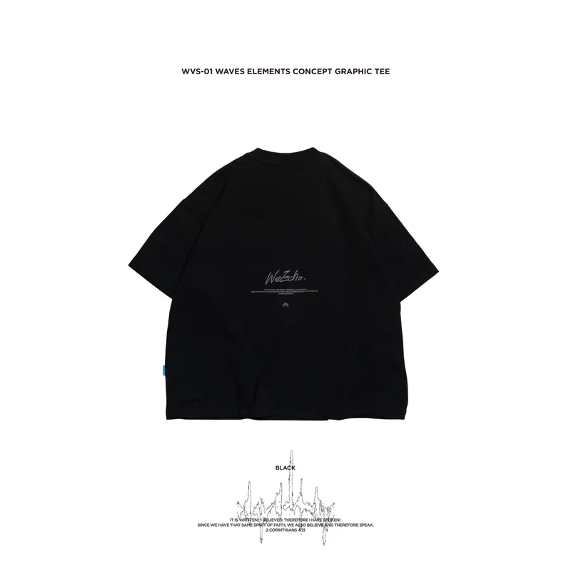 WVS-01 Waves Elements Concept Graphic TEE - Black