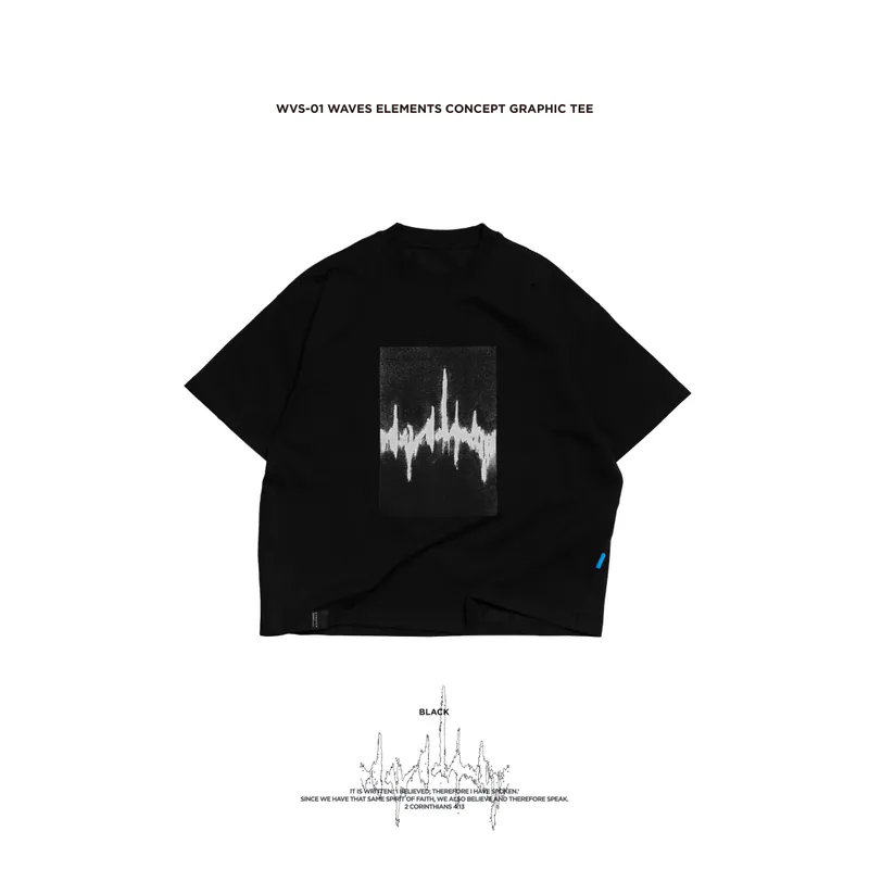 WVS-01 Waves Elements Concept Graphic TEE - Black
