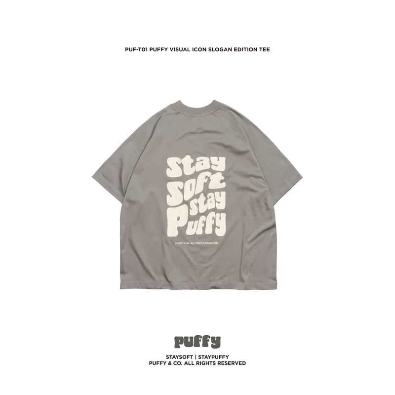 PUF-T01 PUFFY Visual Icon Slogan Edition TEE - L-Gray