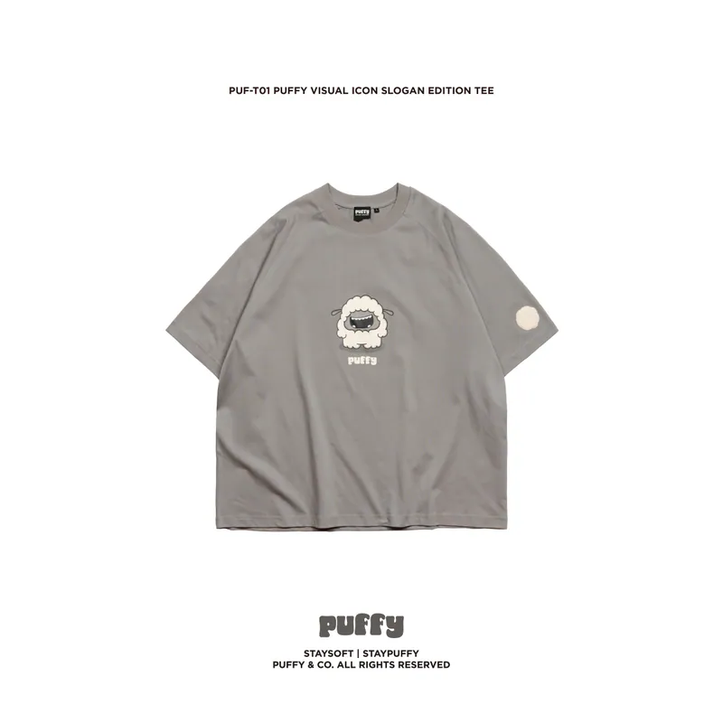 PUF-T01 PUFFY Visual Icon Slogan Edition TEE - L-Gray