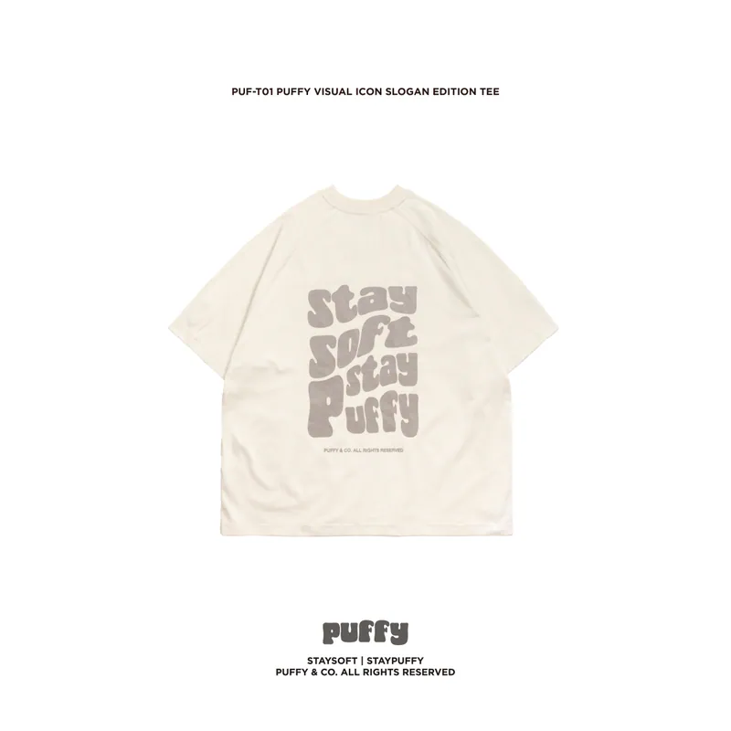 PUF-T01 PUFFY Visual Icon Slogan Edition TEE - Ivory