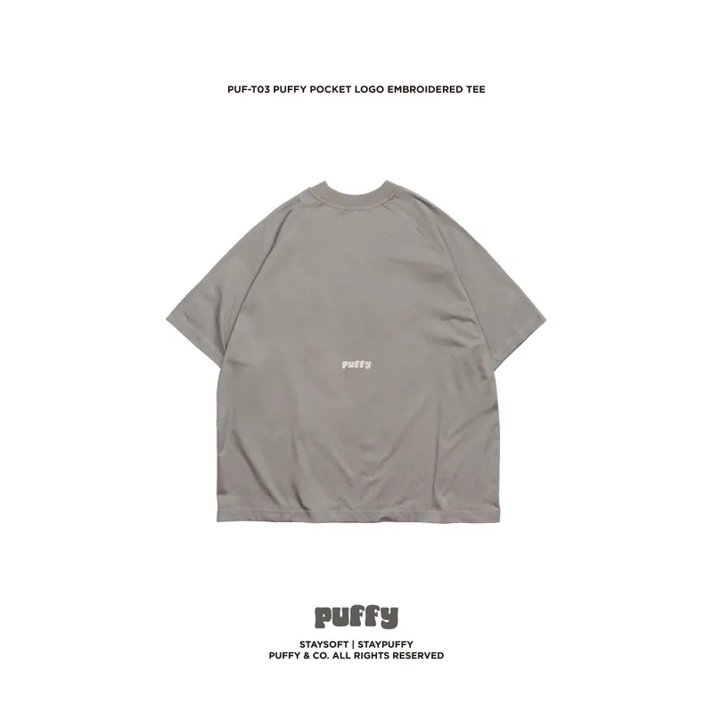 PUF-T03 PUFFY Pocket Logo Embroidered TEE - L-Gray