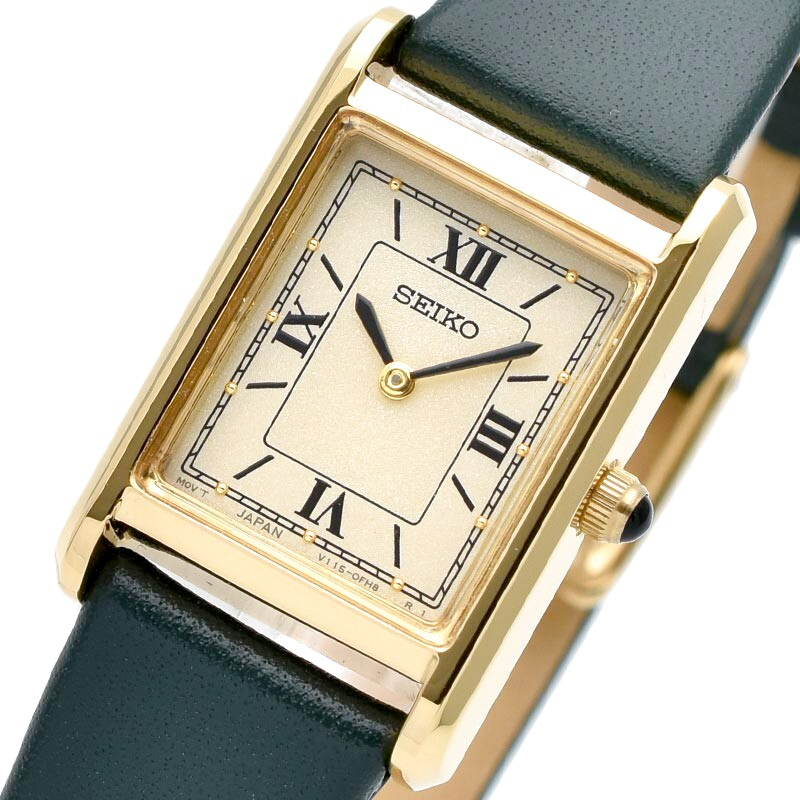 SEIKO STPR066 Solar Tank Analog Rectangle Ladies Vintage Watch