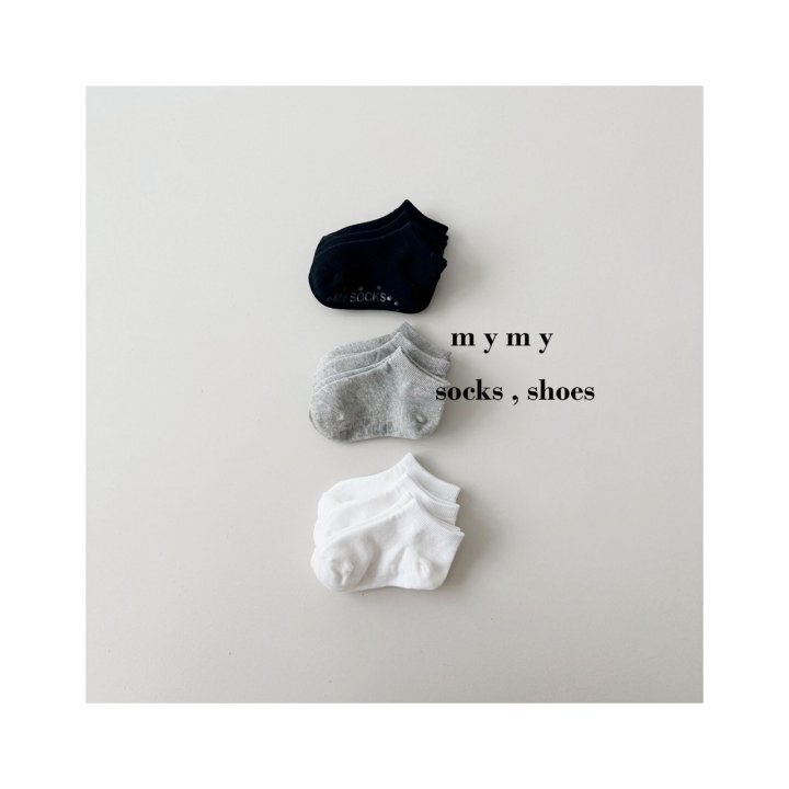 正韓夏Mysocks  經典黑白灰防滑襪