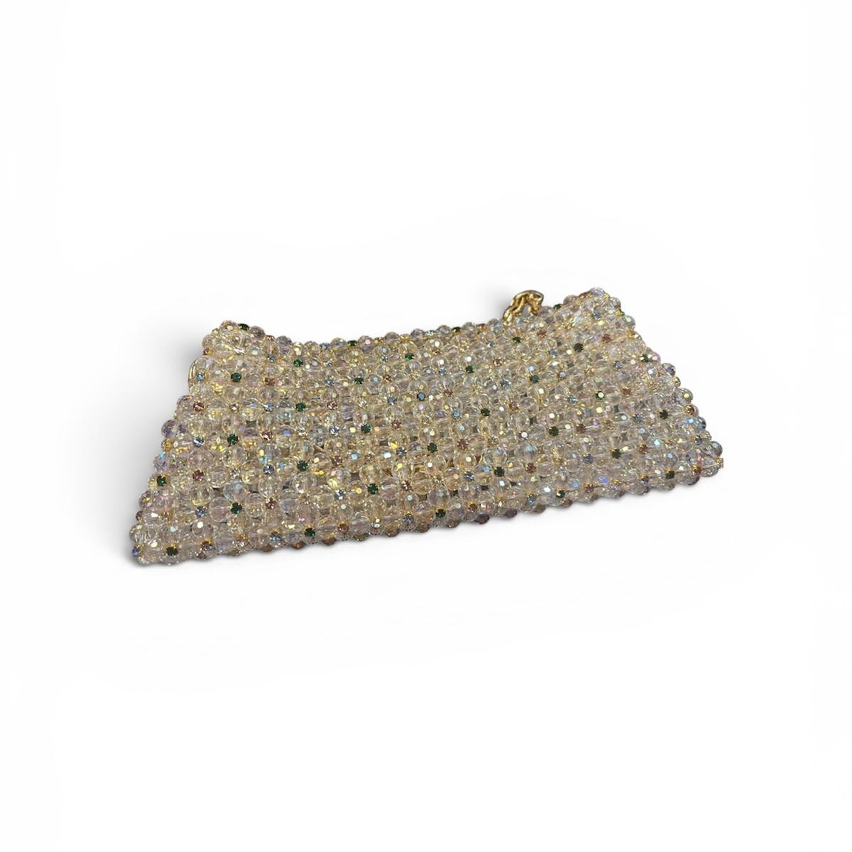 1PO0506-810 [PALERA MILANO] Jean's Selection - Crystal Pouch Long Transparent white Multicolour Gold Hardware 100cm #BGCPOL-C10DBA (EU)