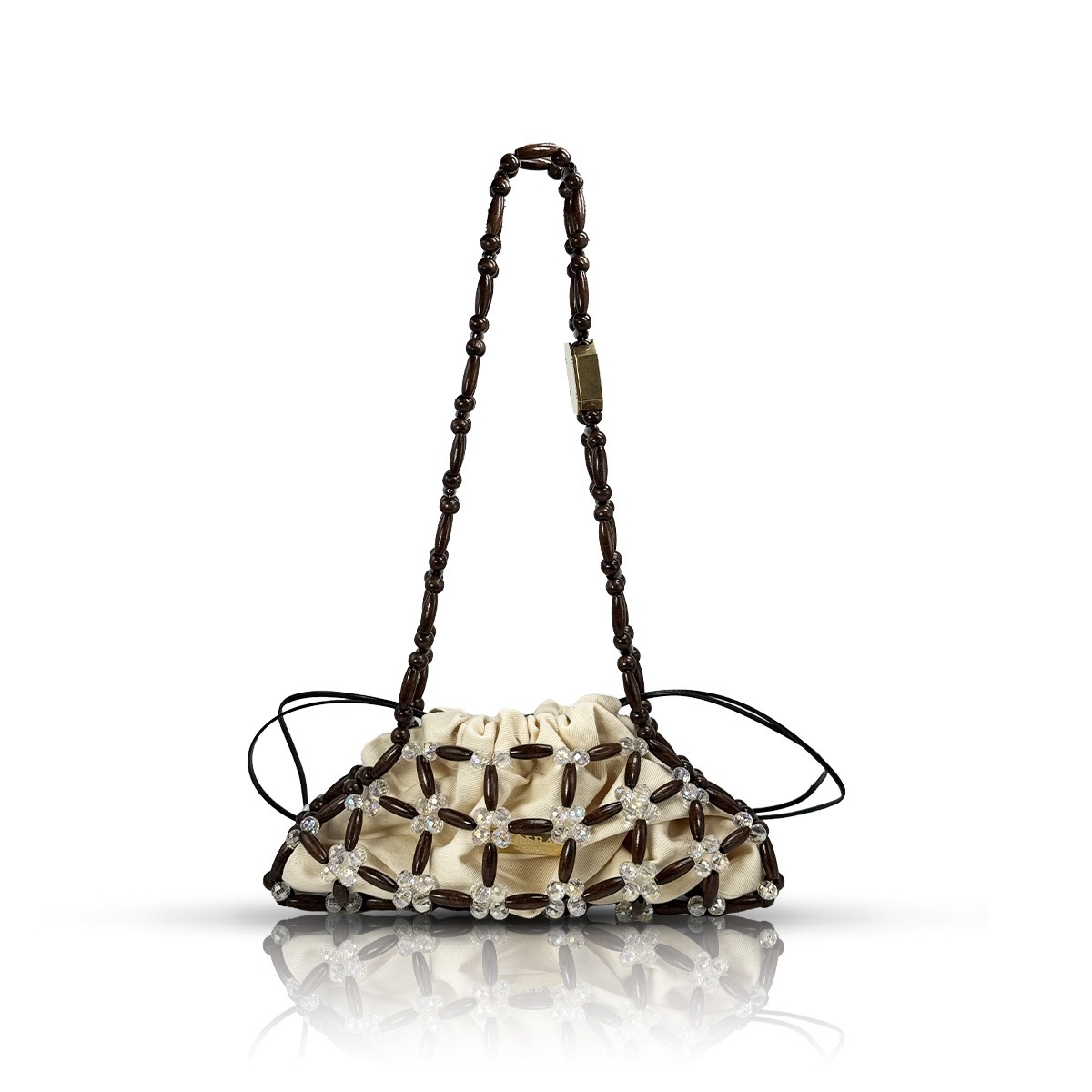 1PO0506-047 [PALERA MILANO] The Wood Net Hobo Mini #BGWNHM-WC10DB (EU)