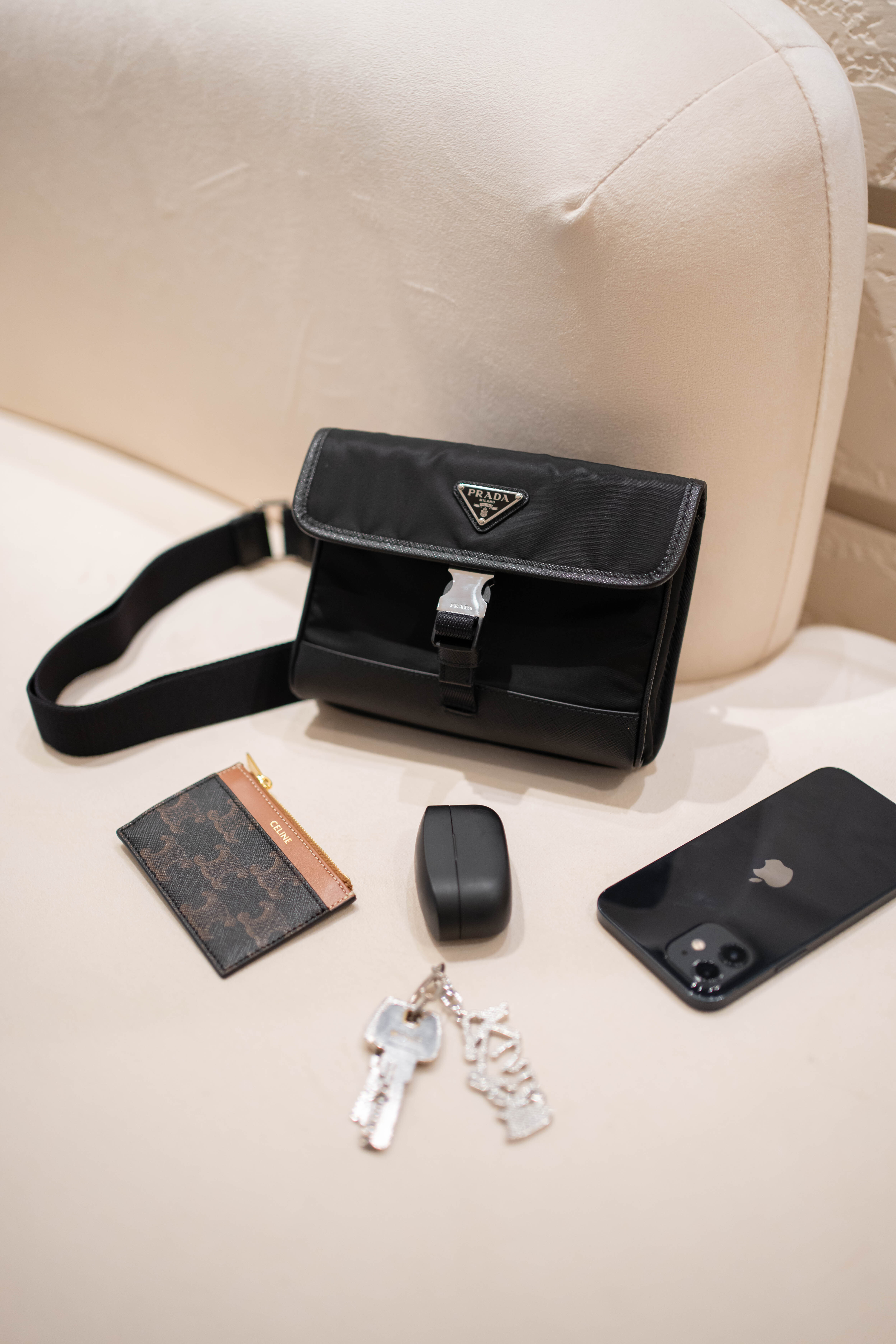 Prada Re-Nylon and Saffiano leather smartphone case
