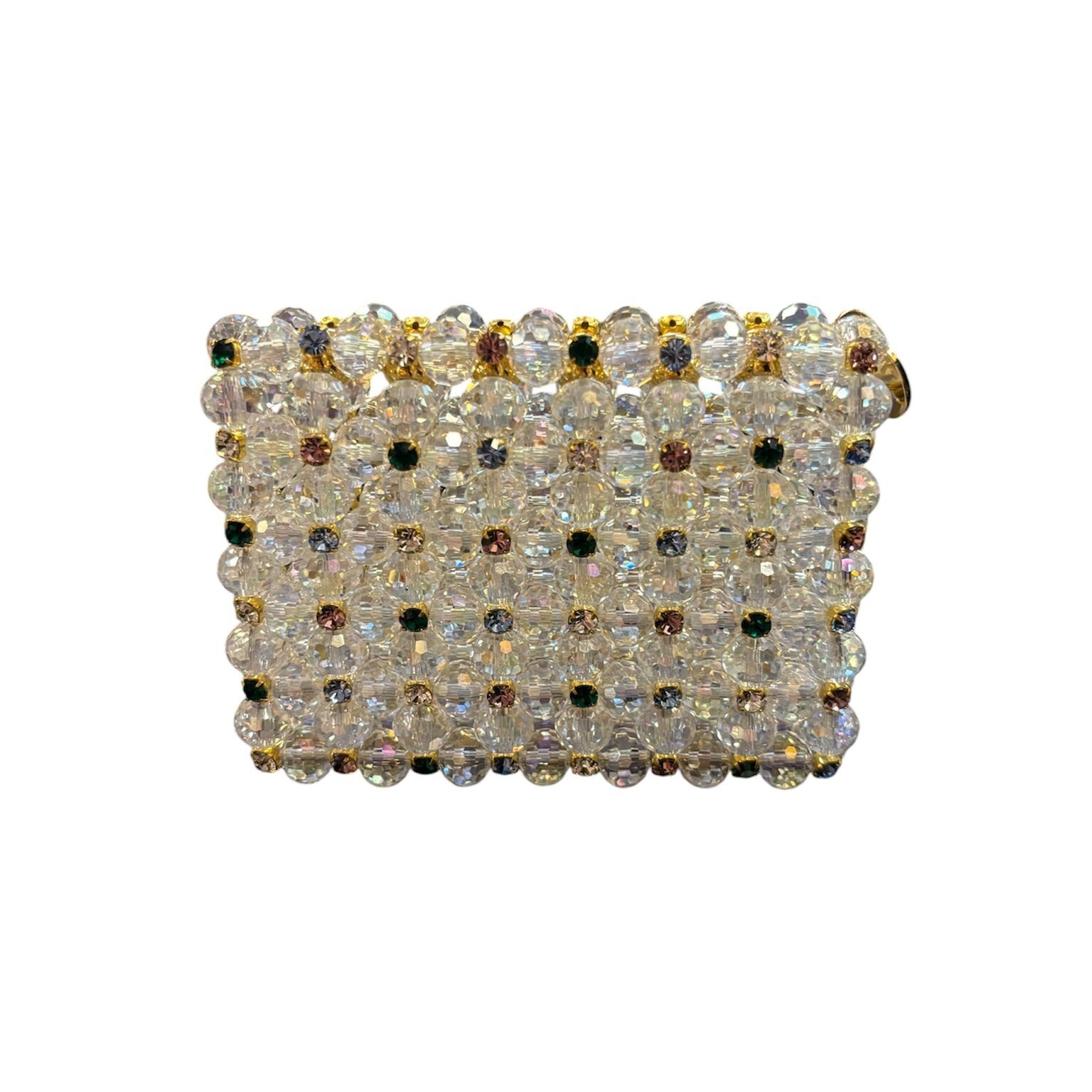 1PO0506-813 [PALERA MILANO]  Jean's Selection - Crystal Wallet Translate White Multi Colour Gold #ACCMWA-C10X10 (EU)