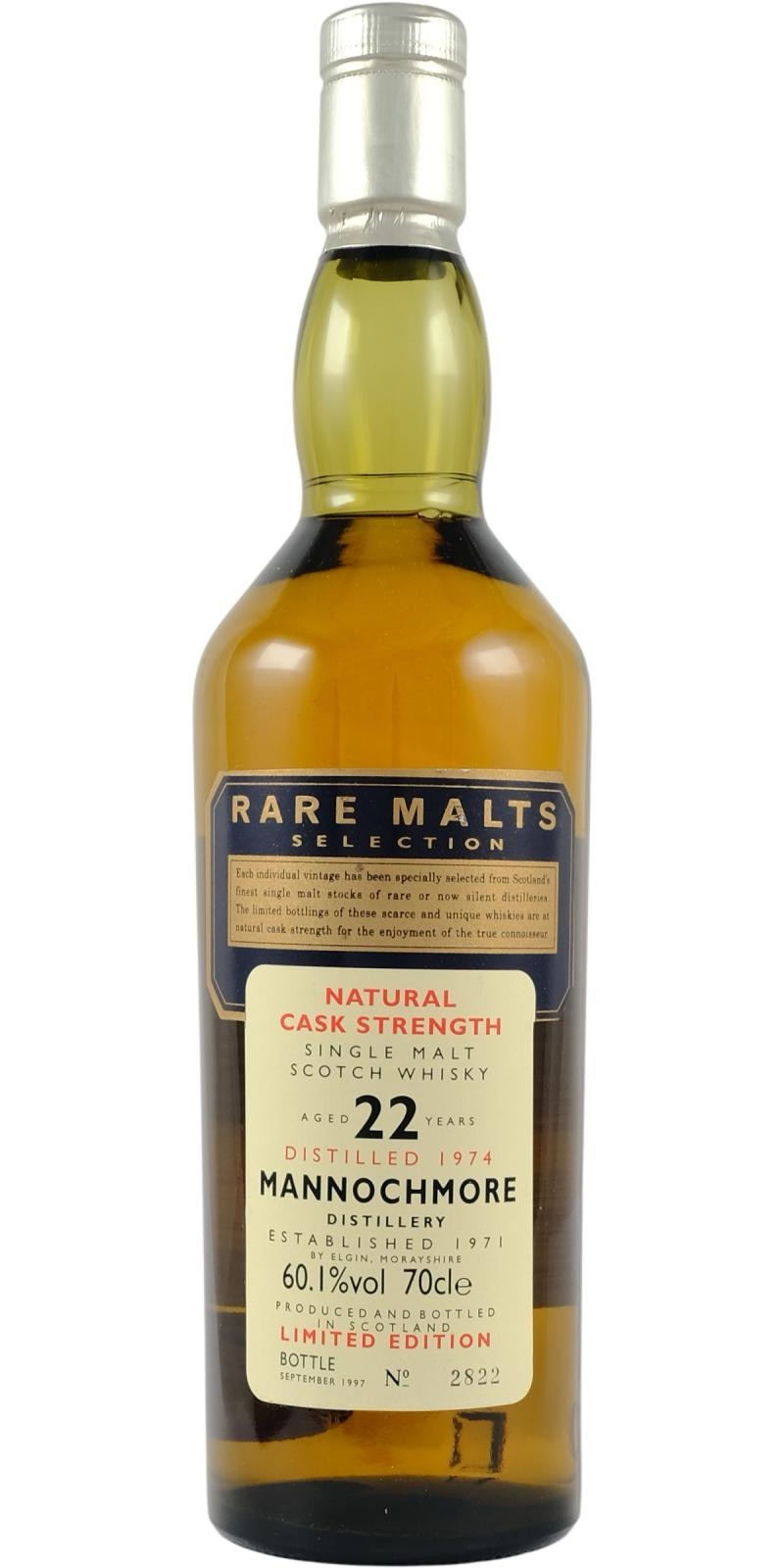 Mannochmore 1974/1997 22YO 60.1% Rare Malts