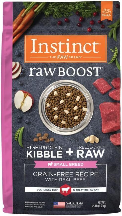 rawBOOST 無穀物+凍乾生肉粒全小型犬糧-牛肉味 (3.5lb)
