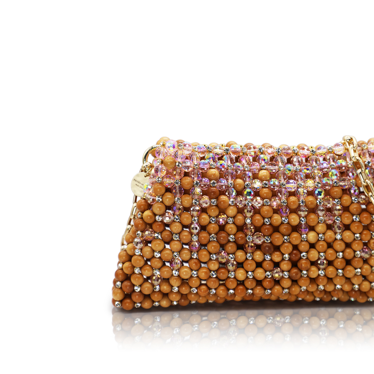 1PO0506-028 [PALERA MILANO] Maxi Crystal Pouch Wood #BGCPOM-C10DBW (EU)