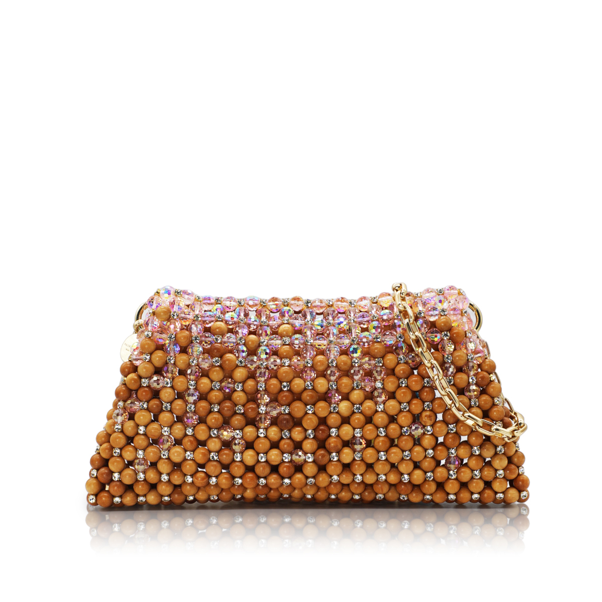 1PO0506-028 [PALERA MILANO] Maxi Crystal Pouch Wood #BGCPOM-C10DBW (EU)