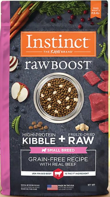 rawBOOST 無穀物+凍乾生肉粒全小型犬糧-牛肉味 (10lb)