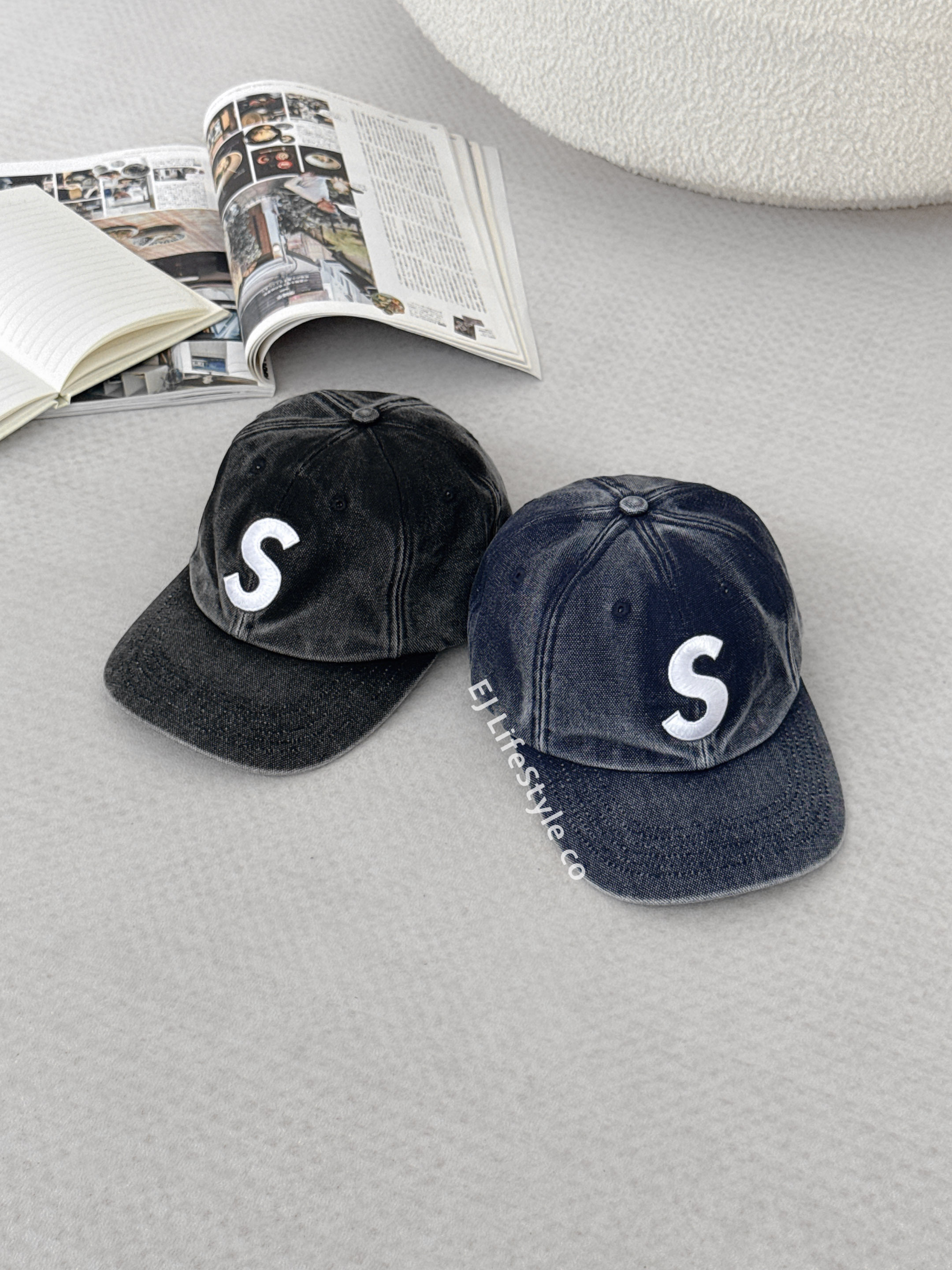 🇯🇵 SUPREME PIGMENT COATED S LOGO 6-PANEL CAP SS26 水洗牛仔帽 黑色 深藍 / 現貨