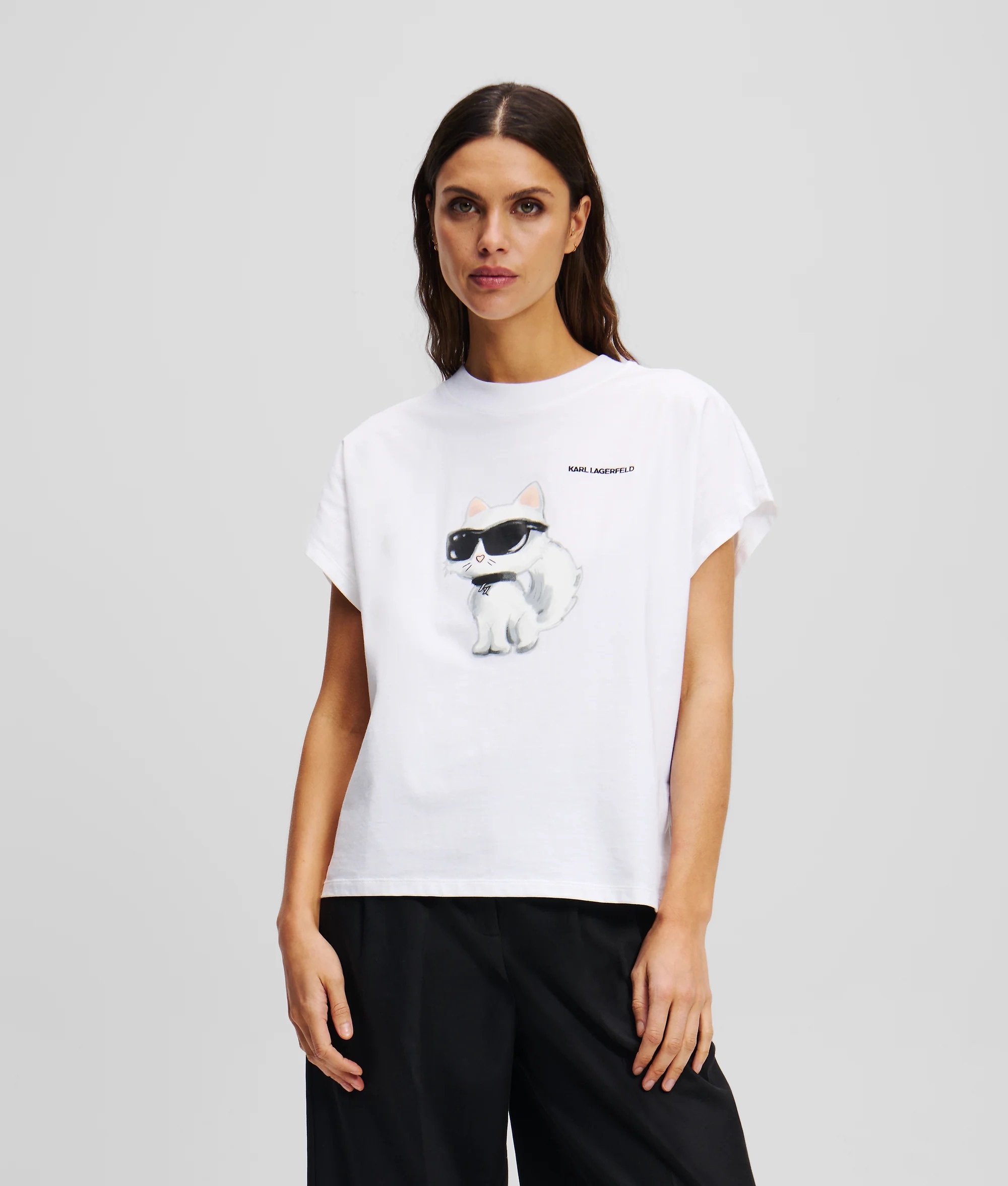 KARL LAGERFELD 貓咪短袖（白）