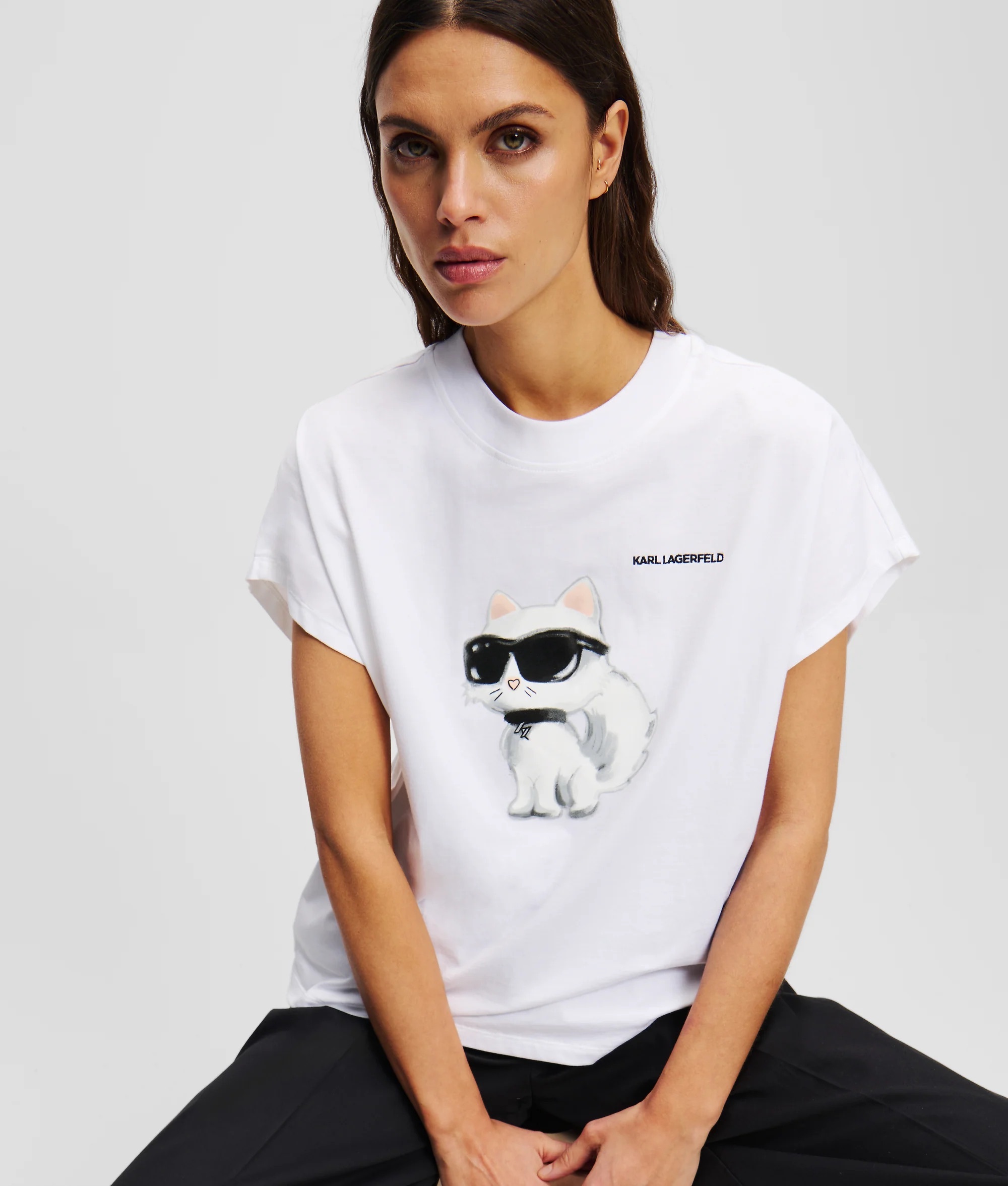 KARL LAGERFELD 貓咪短袖（白）