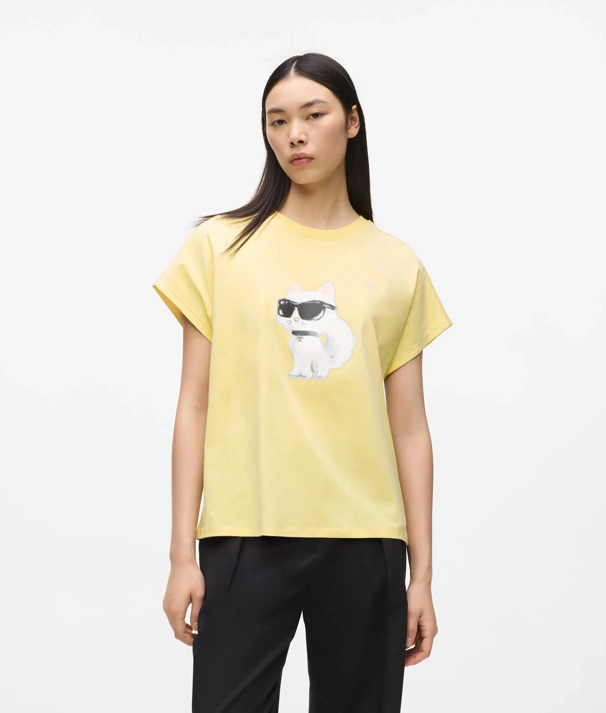 KARL LAGERFELD 貓咪短袖（黃）