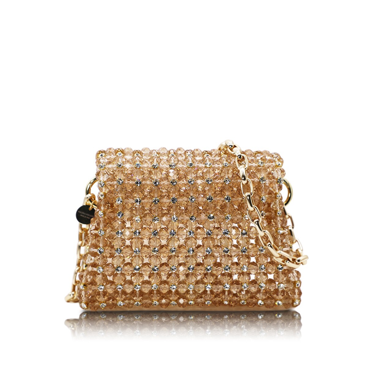 1PO0506-819 [PALERA MILANO] Jean's Selection - Diamond Mini Roma Champagne with Multicolor Gold Hardware 100cm #BGDMRO-CD10X8 (EU)