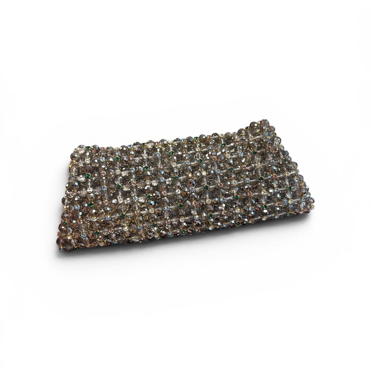 1PO0506-829 [PALERA MILANO] Jean's Selection - Crystal Pouch Long Grey Multi Diamond Gold Hardware 100cm #BGCPOL-C10DBA (EU)