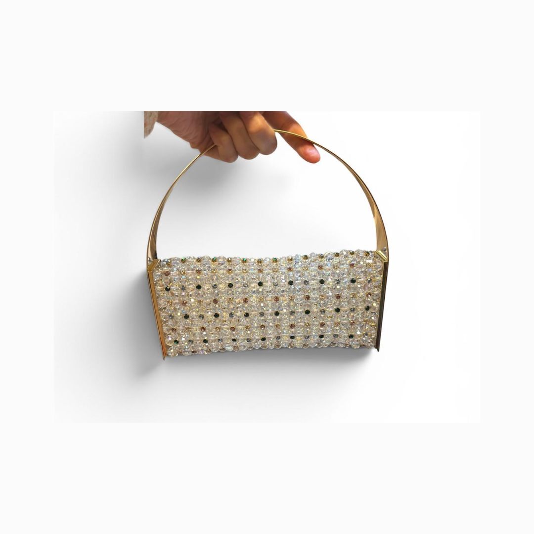 1PO0506-830 [PALERA MILANO] Jean's Selection - Capri Bag Transparent White Gold Hardware 100cm #BGCPRB-C10DBA (EU)