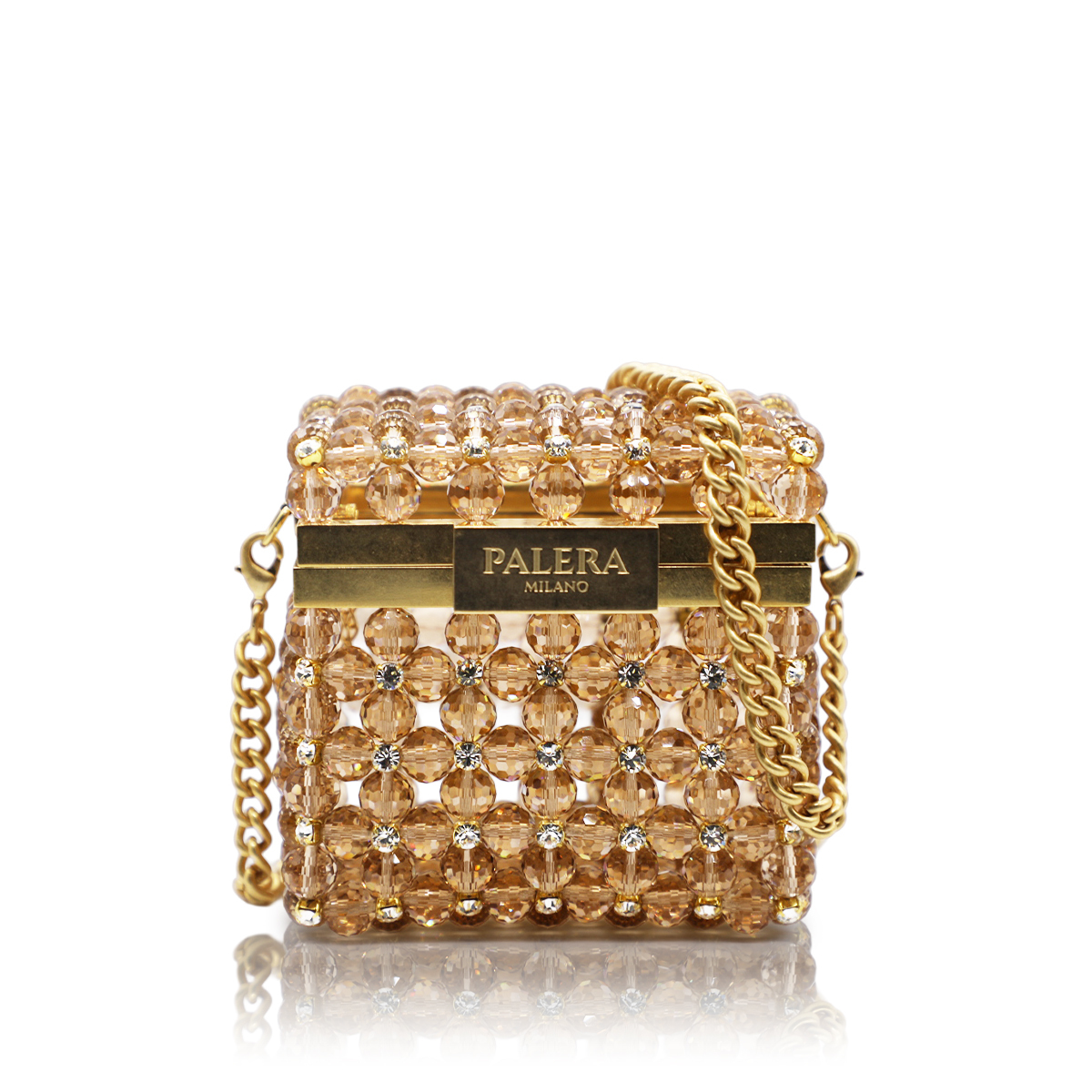 1PO0506-832 [PALERA MILANO] Jean's Selection - Clutch Micro Bag Micro Champagne with Diamond Gold Hardware 100cm #BGCMIC-C10DBA (EU)