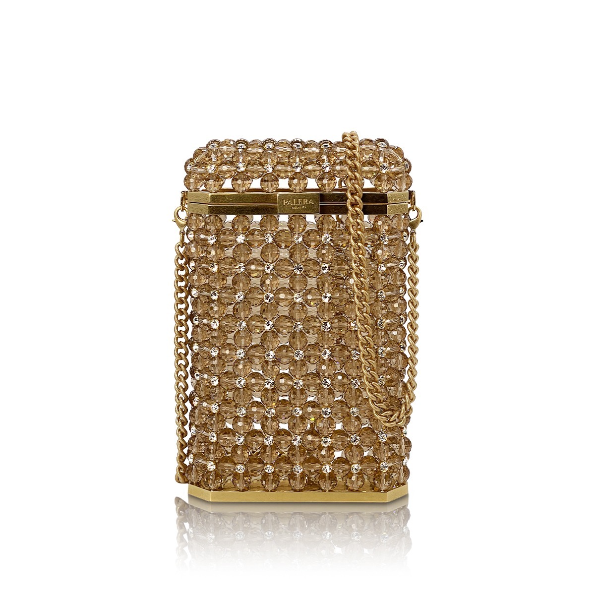 1PO0506-816 [PALERA MILANO] Jean's Selection - Phone Holder Champagne White Multicolor Gold Hardware 100cm #ACPHHO-C10DBA (EU)