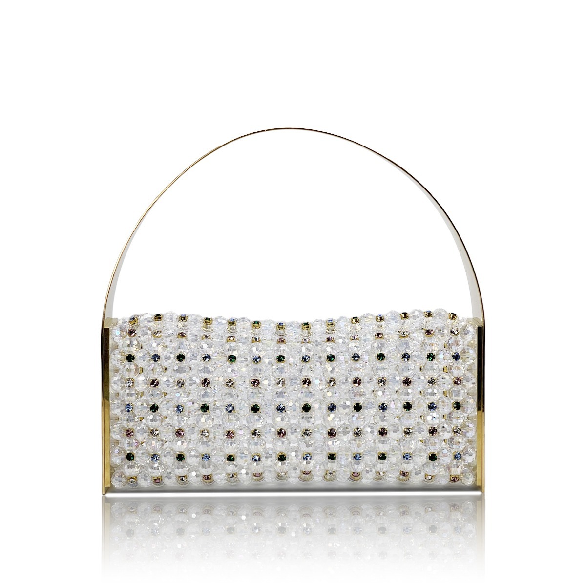 1PO0506-830 [PALERA MILANO] Jean's Selection - Capri Bag Transparent White Gold Hardware 100cm #BGCPRB-C10DBA (EU)
