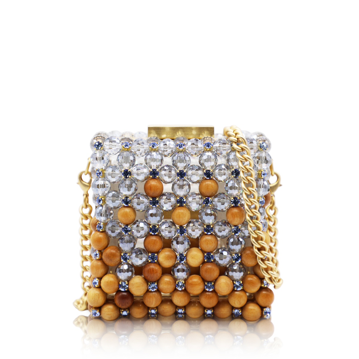 1PO0506-019 [PALERA MILANO] Clutch Mini Wood Crystal #BGCLUM-C10DBW (EU)
