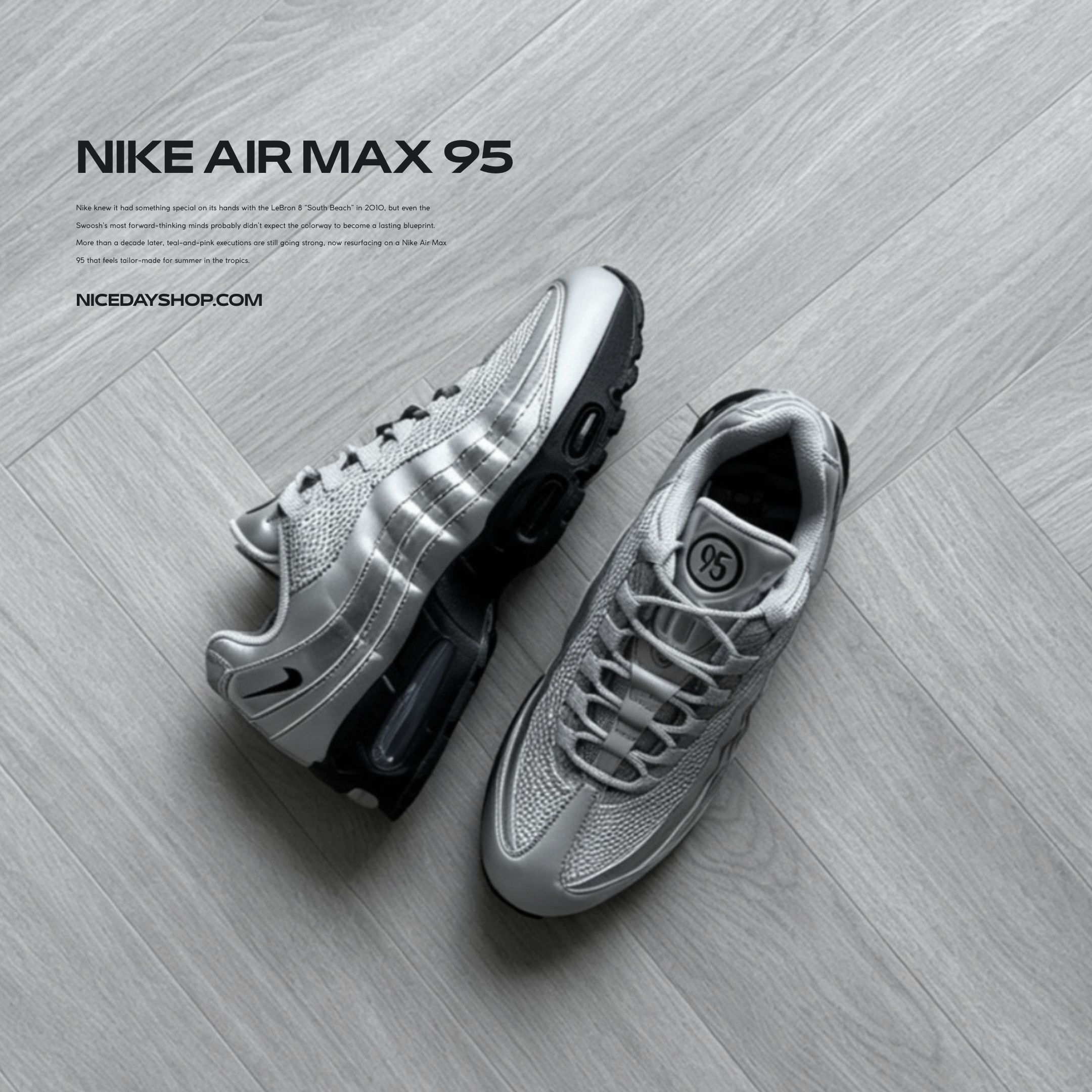 NICEDAY 代購 Nike Air Max 95 科技銀 黑色 經典 男女同款 IB6830-002