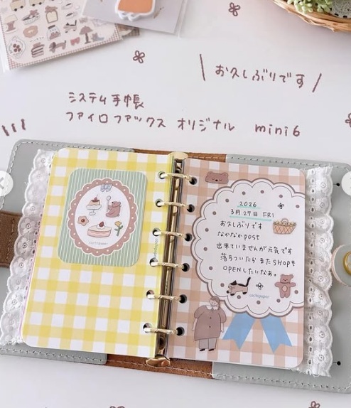 日本cochipaper．M6便簽活頁紙 格紋x點點 共六款