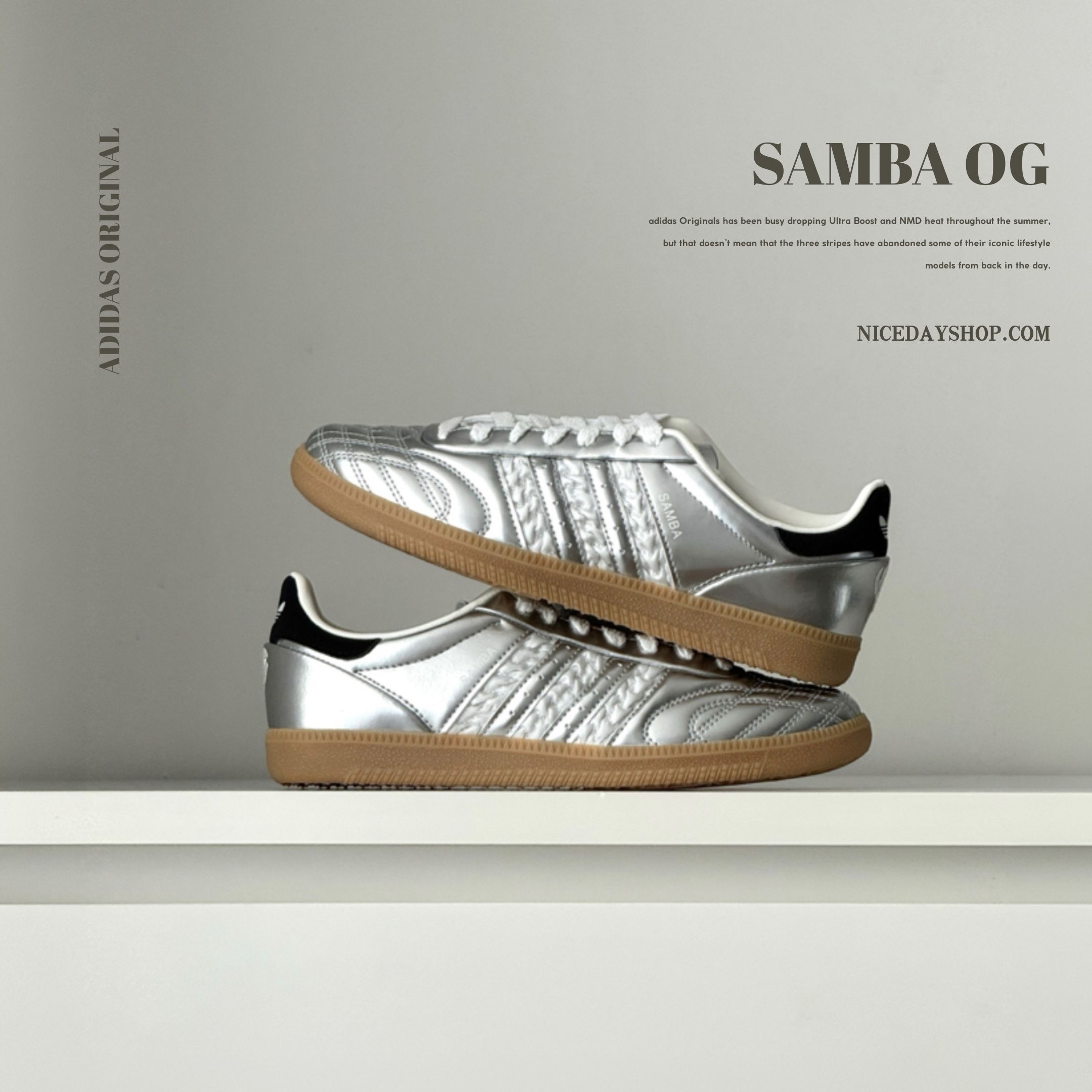 NICEDAY 代購 Adidas Samba JP 情人節限定 銀色 經典 HP7105