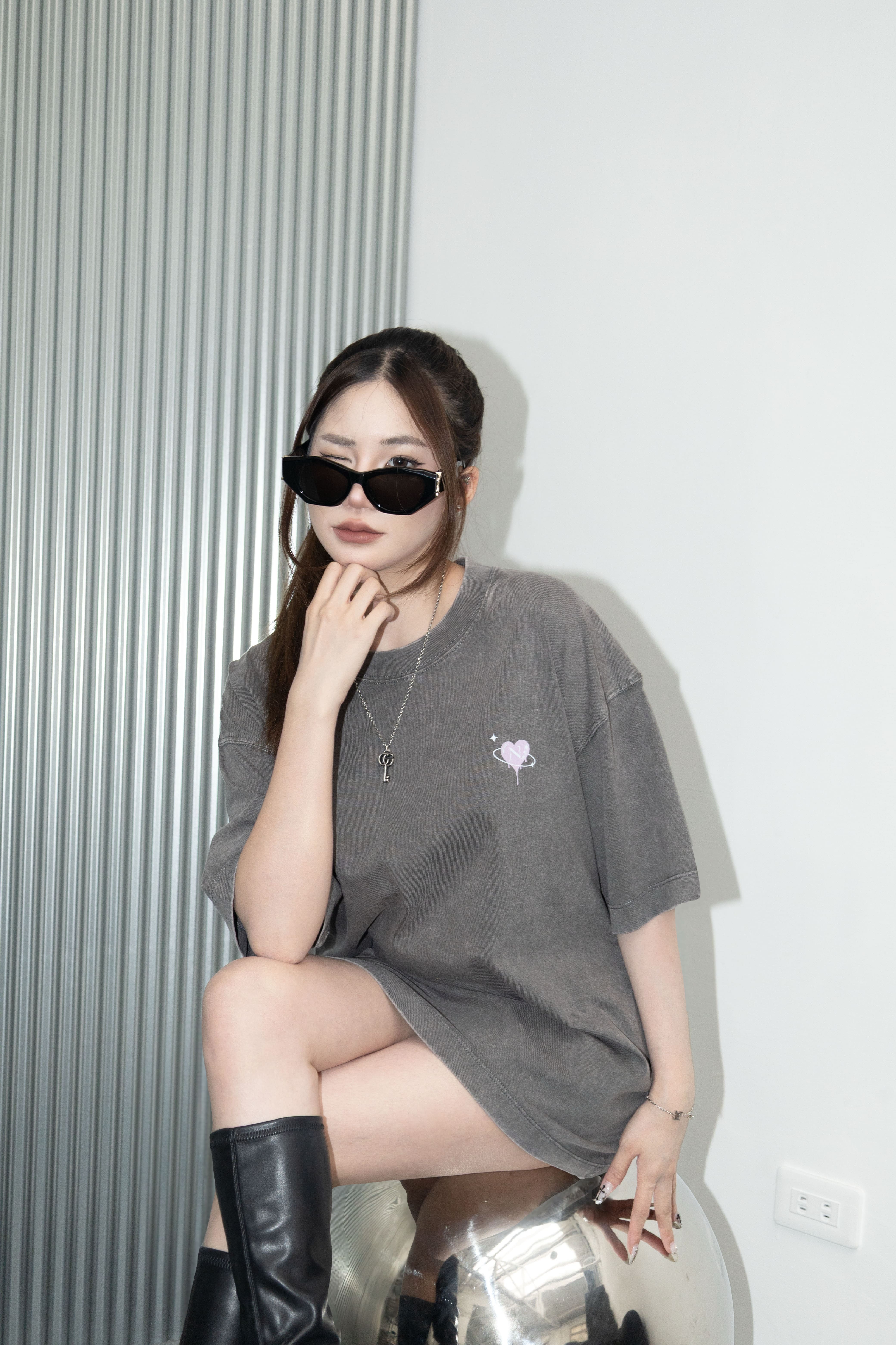 [ Ananas設計款✨] 品牌Logo印花調酒Oversized T-shirt