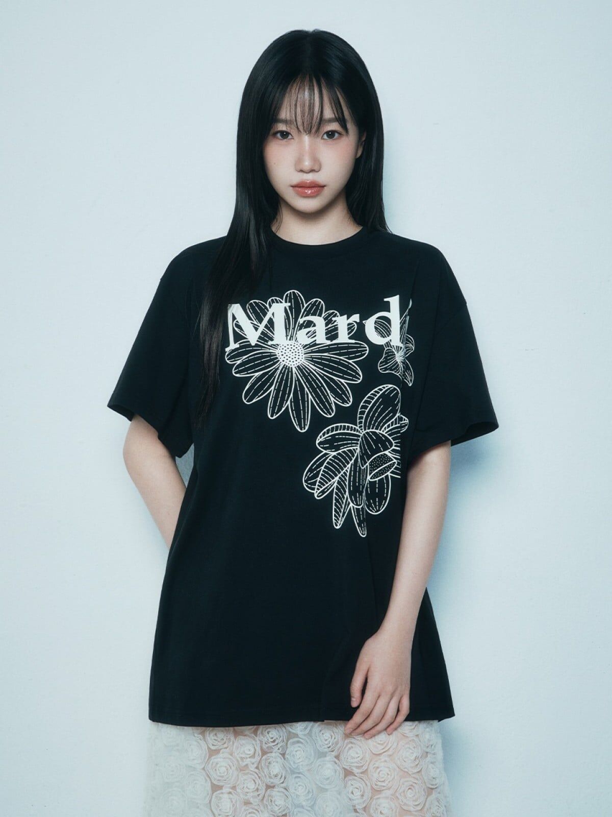 🇰🇷韓國限定色 Mardi Mercredi 經典 三花Logo上衣 黑