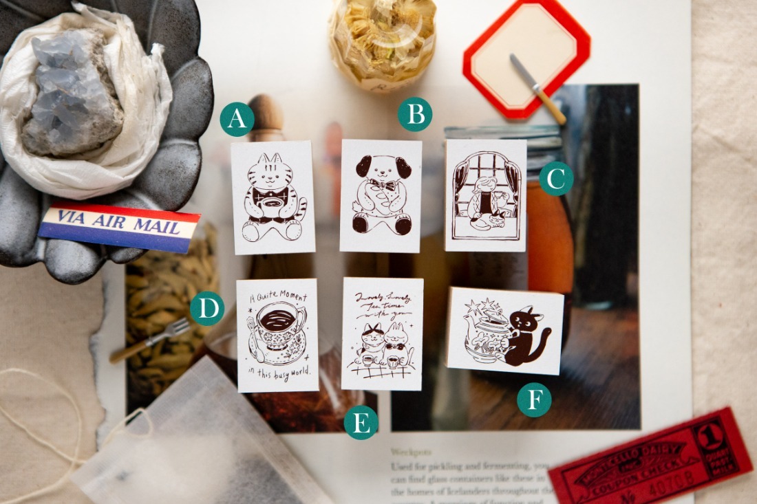 茶室系列 禮物印章 6款 "The Gift"印章｜OURS 森林好朋友
