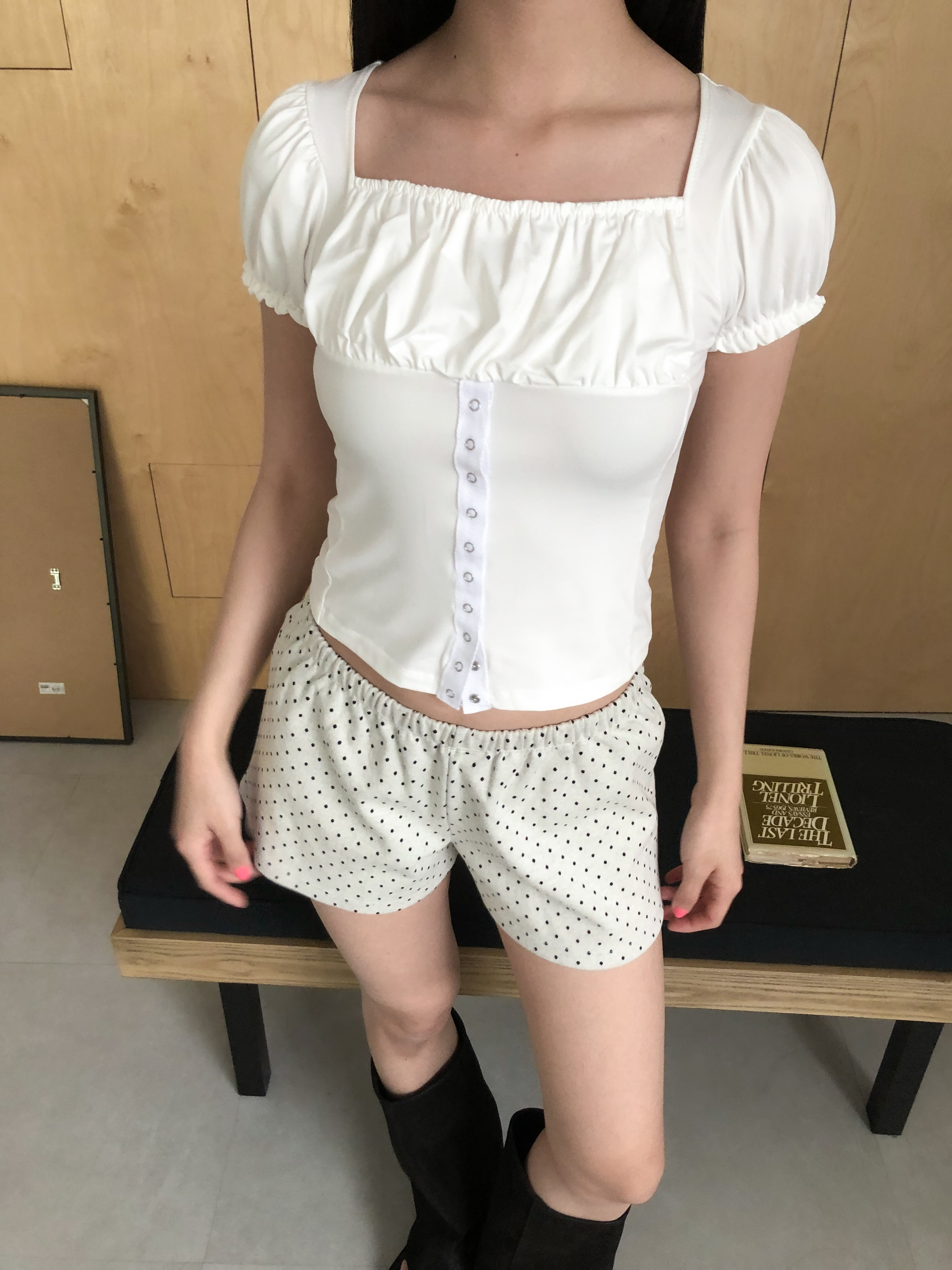 snap puff t-shirt #上衣