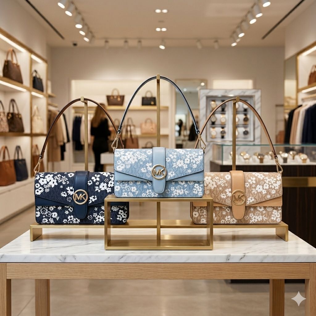 【預購】Michael Kors H050692 Greenwich 中號印花腋下包