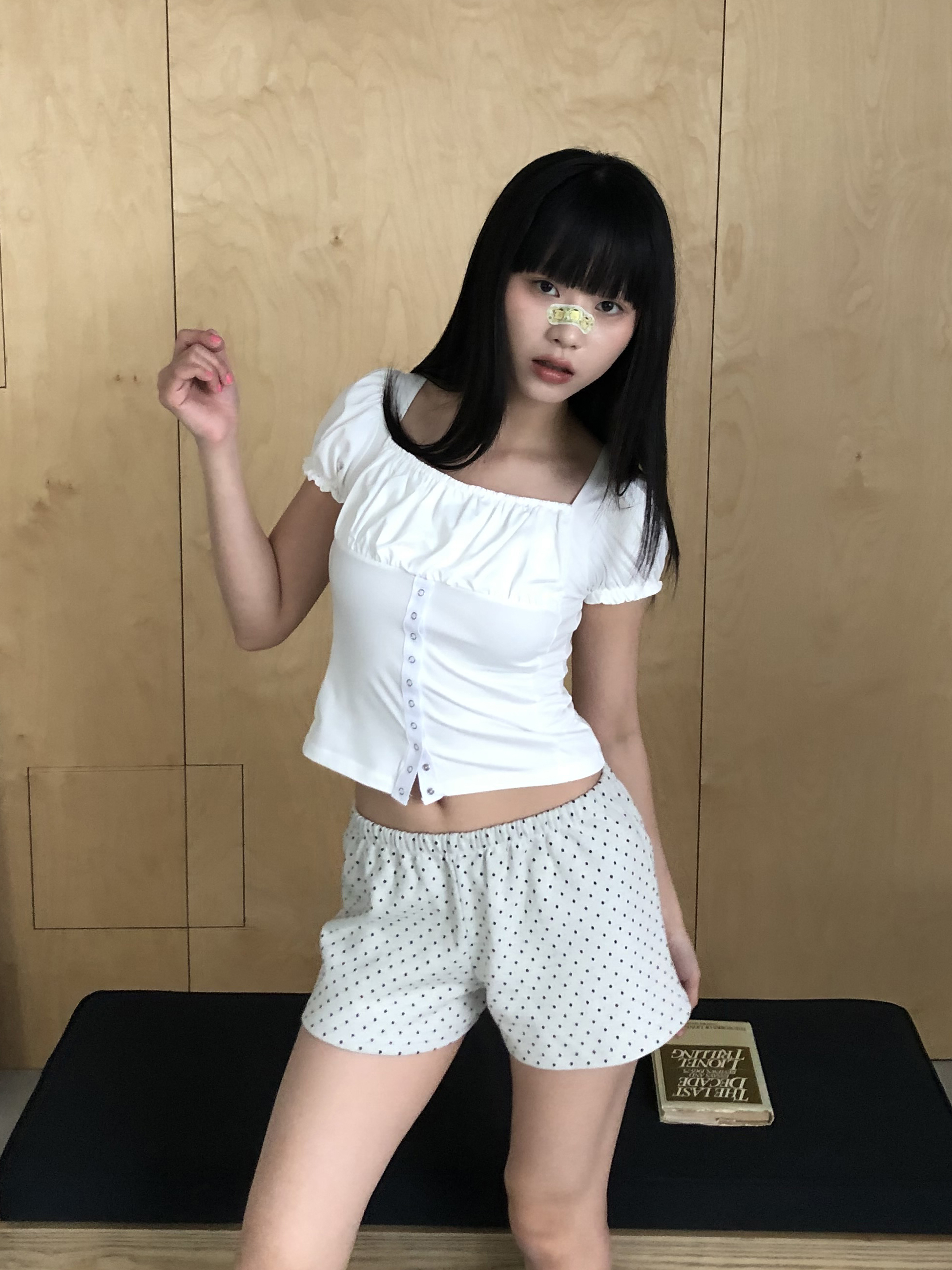 snap puff t-shirt #上衣