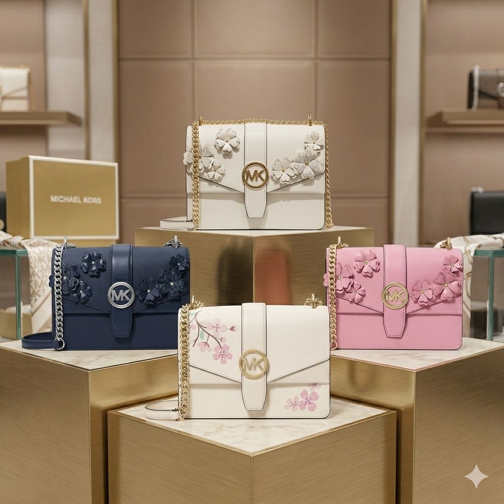 【預購】Michael Kors H050698 Greenwich 小號花朵斜孭袋