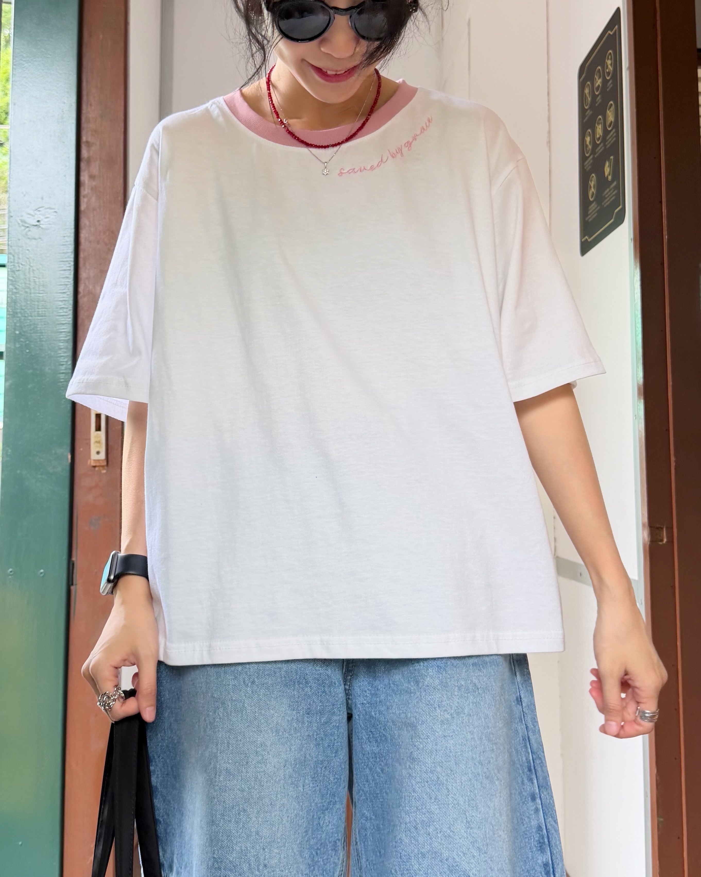 5月新品♥拼色領位淨色Tee