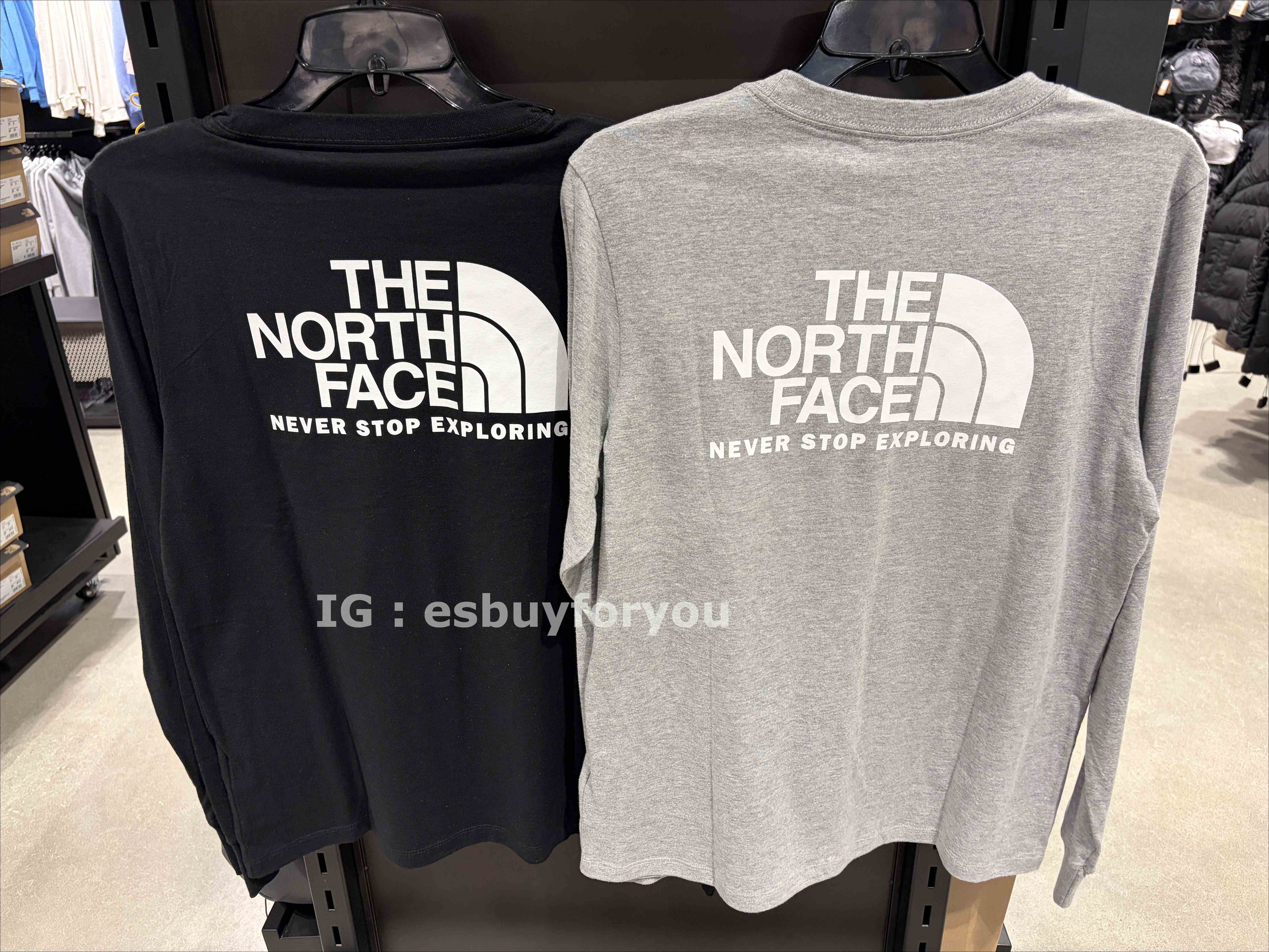 THE NORTH FACE 女大人 雙面LOGO 長TEE (前小後大)
