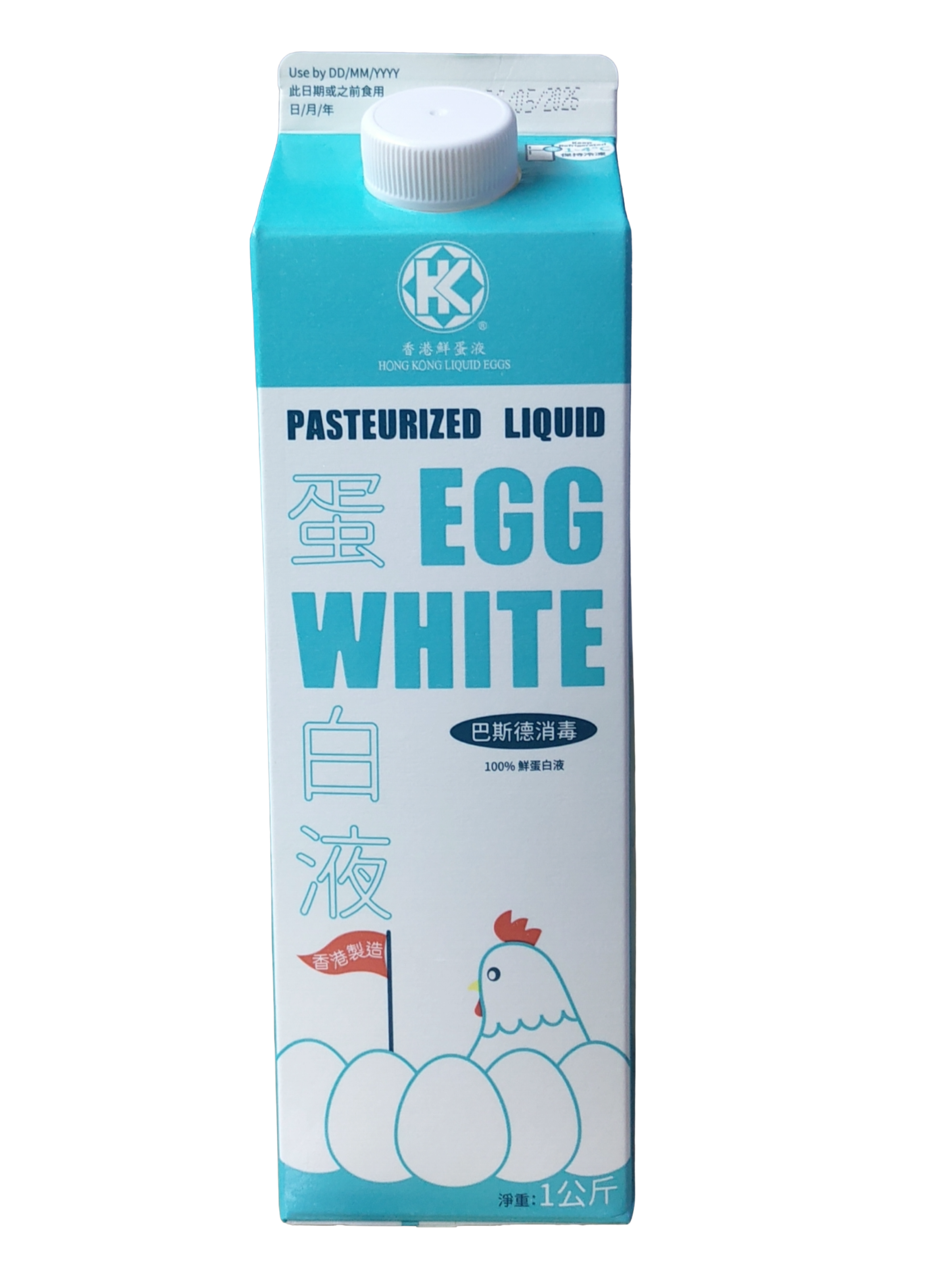 香港聯泰行100% 巴斯德消毒全蛋白 100% Pasteurized Liquid Egg White 1000毫升/支   (冷凍 0-4°C)