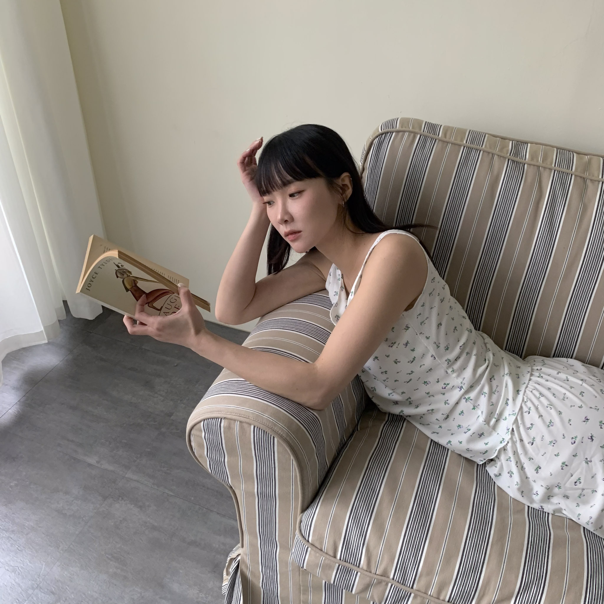 ISA_(含胸墊)Garden Nap 小捲邊碎花睡衣二件組_64079